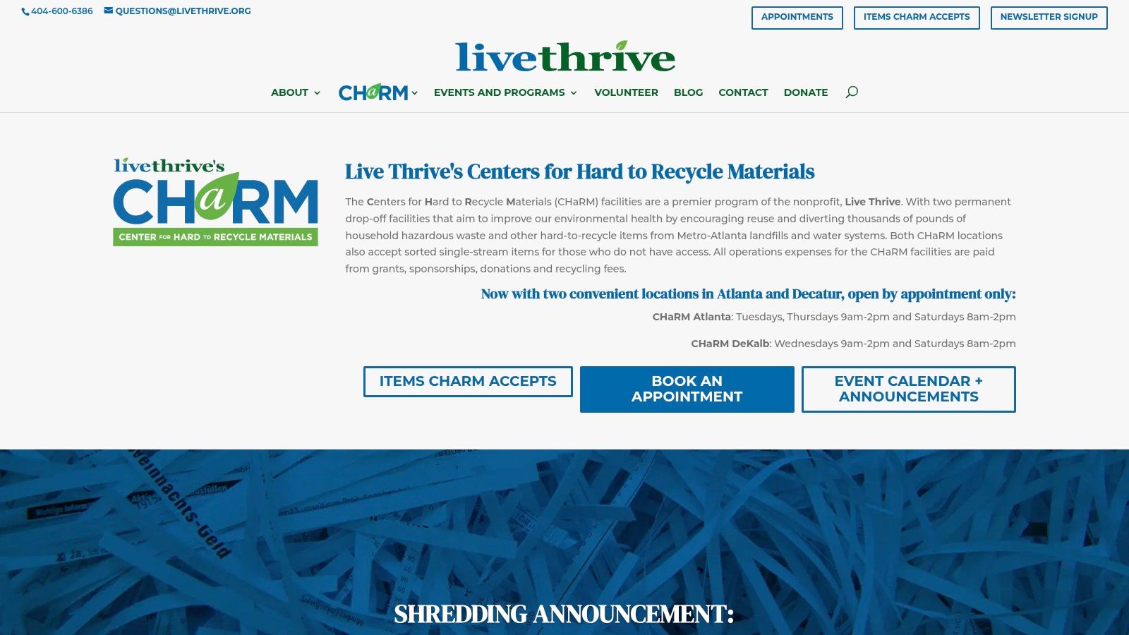 Live Thrive&rsquo;s CHaRM (Centers for Hard to Recycle Materials)
