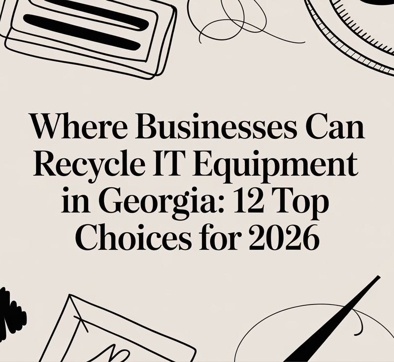 Where businesses can recycle IT equipment in Georgia, featuring 12 top choices for 2026, with illustrative graphics.