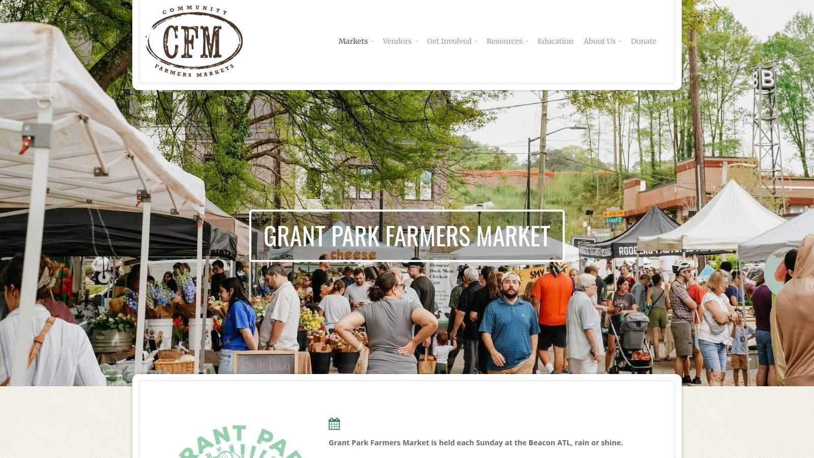 Grant Park Farmers Market (Atlanta – The Beacon/Grant Park)