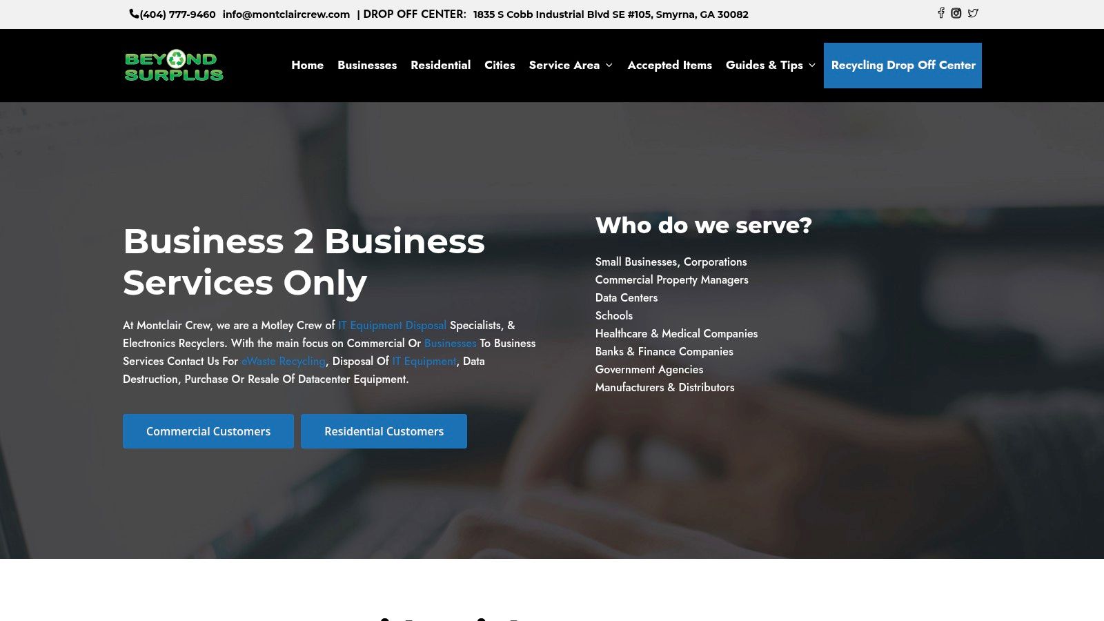 Montclair Crew Recycling e-waste services for businesses in Georgia