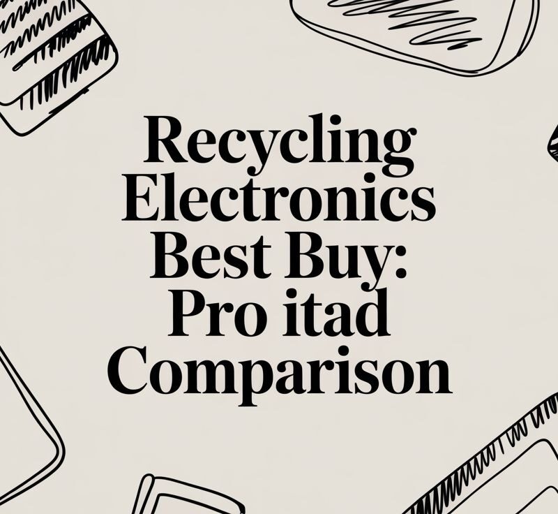 Recycling electronics illustration featuring the text "Recycling Electronics Best Buy: Pro ITAD Comparison," surrounded by hand-drawn electronic device outlines, relevant to electronics recycling services in Atlanta.
