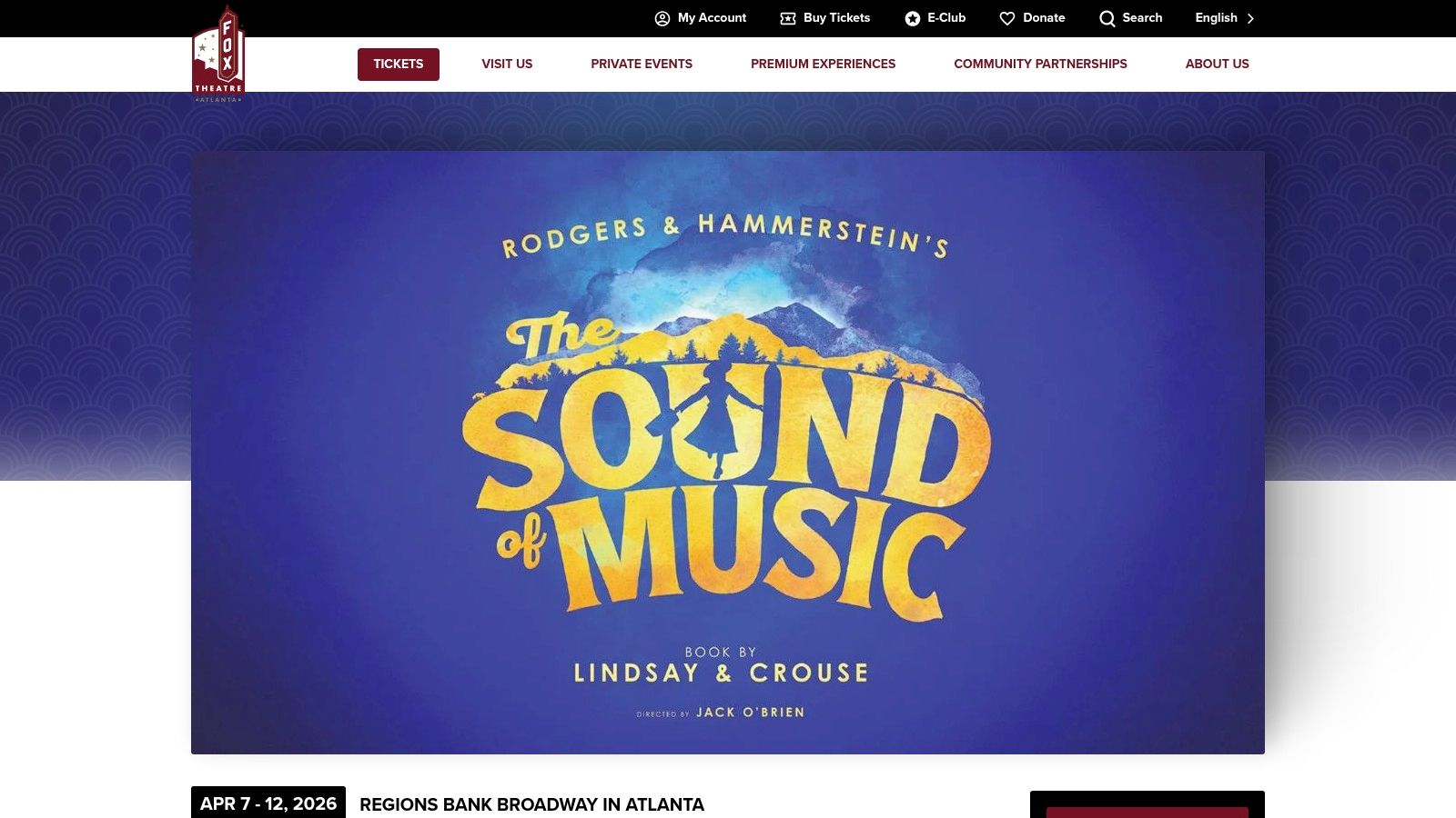 The Sound of Music, Broadway in Atlanta (Fox Theatre)