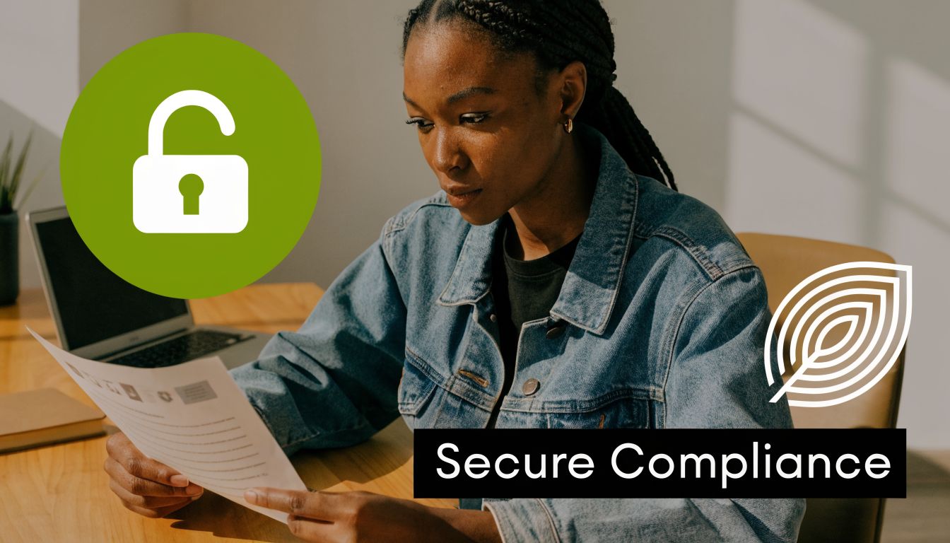 A woman reviewing documents at a desk, representing secure compliance for telecom equipment disposal services.